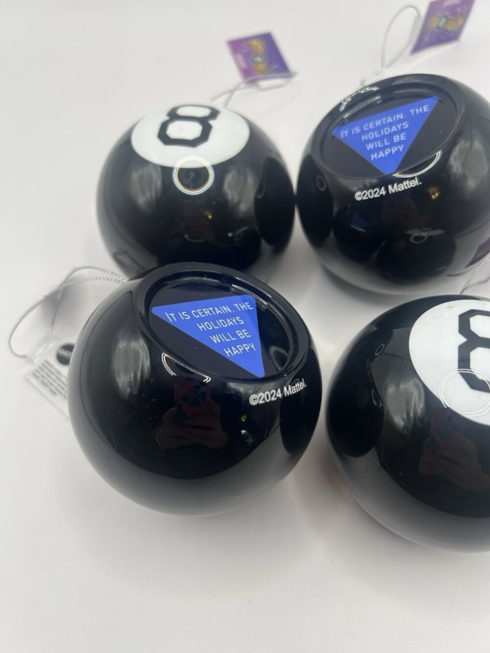 Mattel Magic 8 Ball Ornament 3-Inch Novelty Christmas Holiday Plastic Lot Of 4 - Picture 4 of 8
